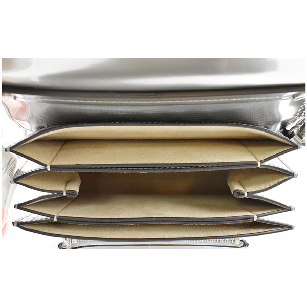 Givenchy Small Gv3 Calfskin Leather Crossbody Bag Metallic Silver