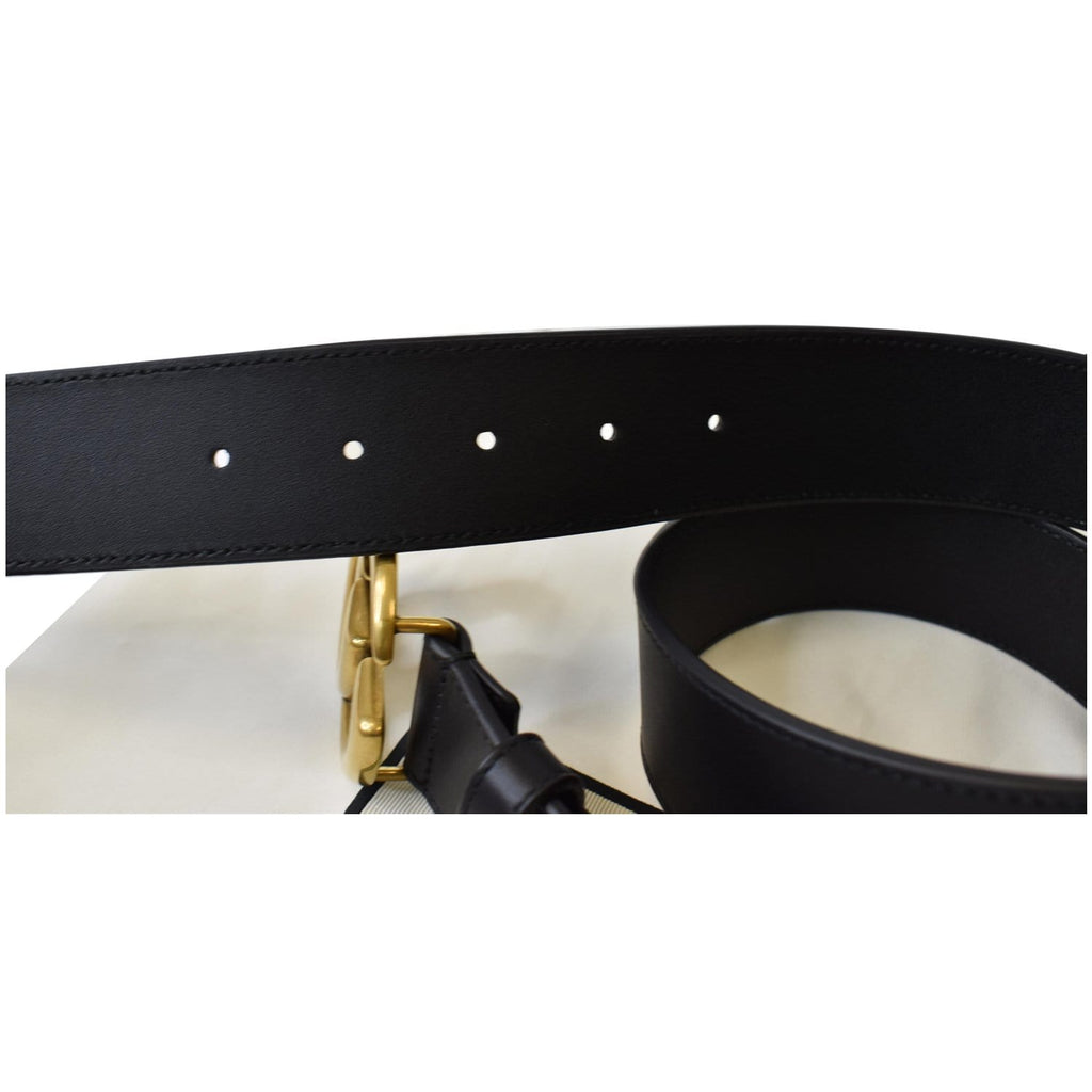 Gucci Double G Buckle Leather Belt Men Size 34 Black display picture 1