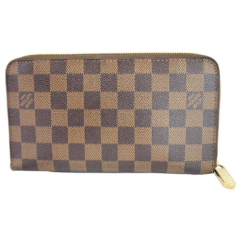 LOUIS VUITTON Zippy Damier Ebene Organizer Wallet Brown