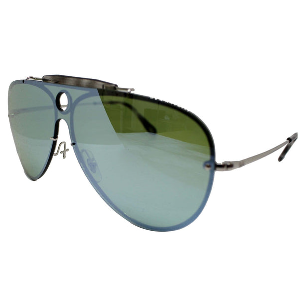 Ray-Ban RB3581N 003/30 Blaze Shooter Sunglasses Green Silver Mirror Lens