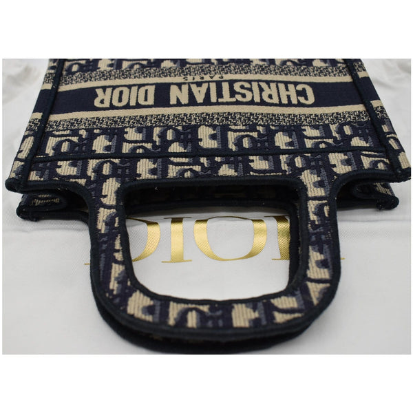 CHRISTIAN DIOR Mini Dior Book Oblique Embroidery Tote Bag Blue