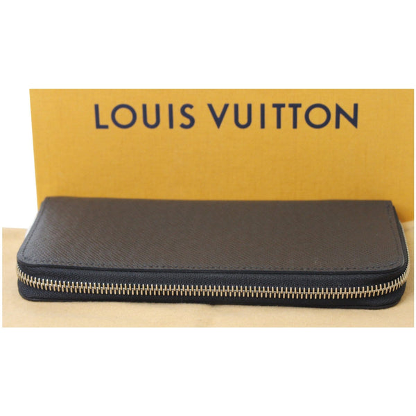 Louis Vuitton Zippy Vertical Taiga Long Wallet Black for sale