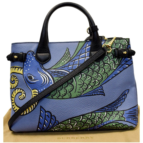 Burberry Small Banner Beasts Print Leather Strap Bag