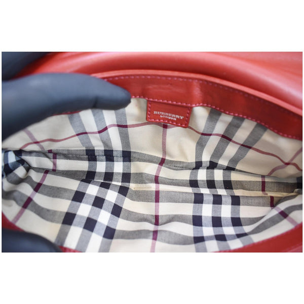 BURBERRY Small Pochette Leather Shoulder Bag Red