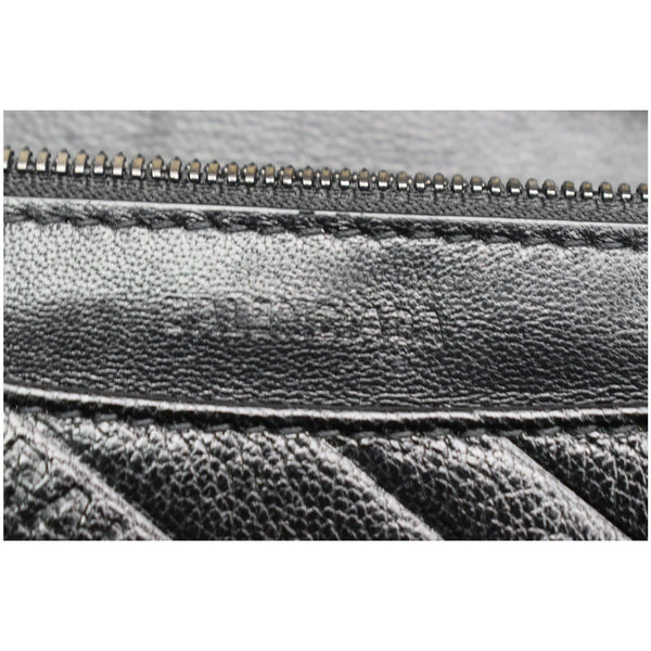 BALENCIAGA BB Logo Embossed Leather Chain Wallet Black
