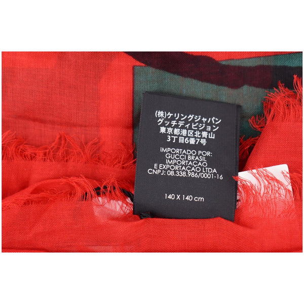 GUCCI Coco Capitan Logo Silk Scarf Red