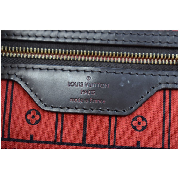 Louis Vuitton Neverfull MM Damier Ebene Tote Handbag made in France