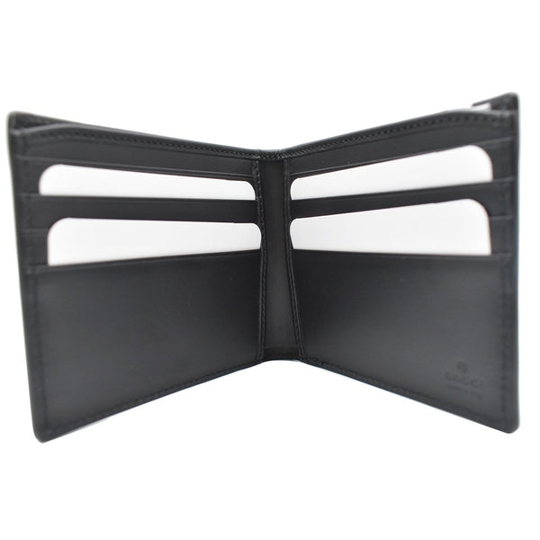 GUCCI Supreme Monogram Kingsnake Print Bifold Wallet Black 451268