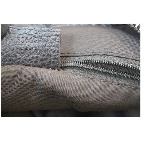 GUCCI Bamboo Bar Grained Calfskin Hobo Bag Dark Brown 336655