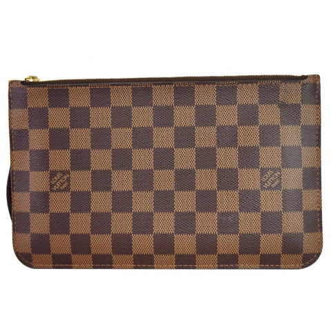 LOUIS VUITTON Pochette Wristlet Pouch Damier Ebene Neverfull MM Brown