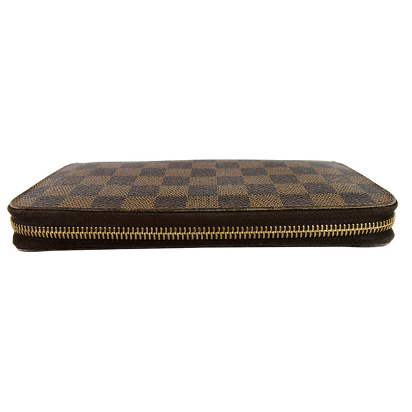 LOUIS VUITTON Zippy Damier Ebene Organizer Wallet Brown
