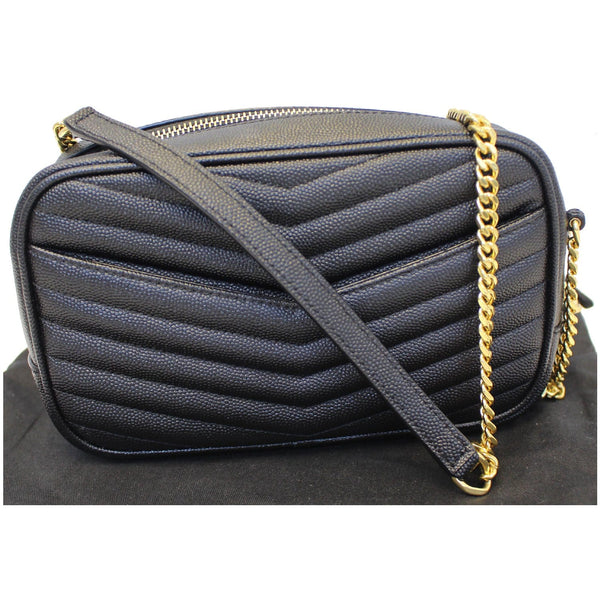 YVES SAINT LAURENT Mini Lou Grain De Poudre Camera Bag Black-US