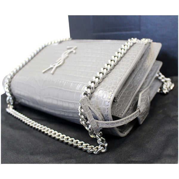SAINT LAURENT Sunset Medium Crocodile Embossed Leather Crossbody Bag-US