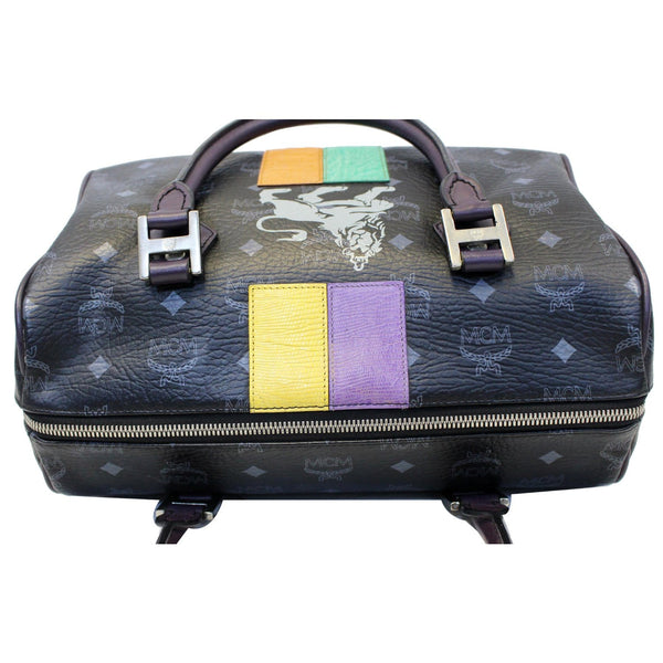 MCM Visetos Lion Princess Boston Bag Black-US