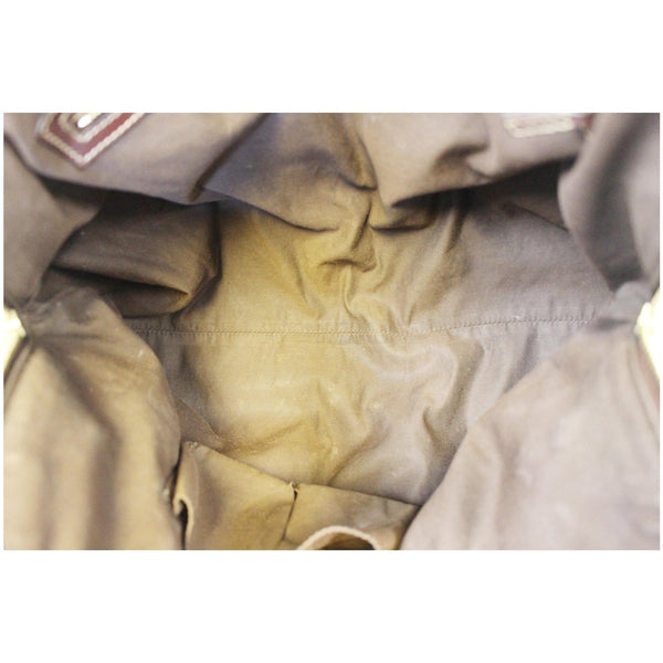 GUCCI Beige GG Canvas Horsebit Nail Medium Boston Bag