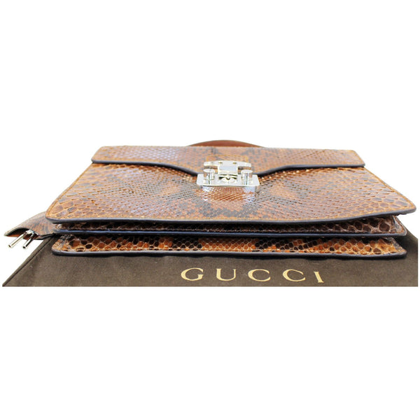 Gucci Lady Lock Python Small Top Leather Handle Handbag - gucci front