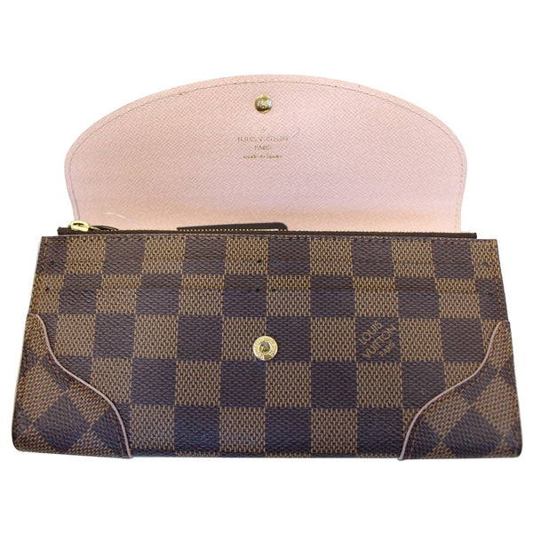 LOUIS VUITTON Caissa Damier Ebene Wallet Rose Ballerine-US