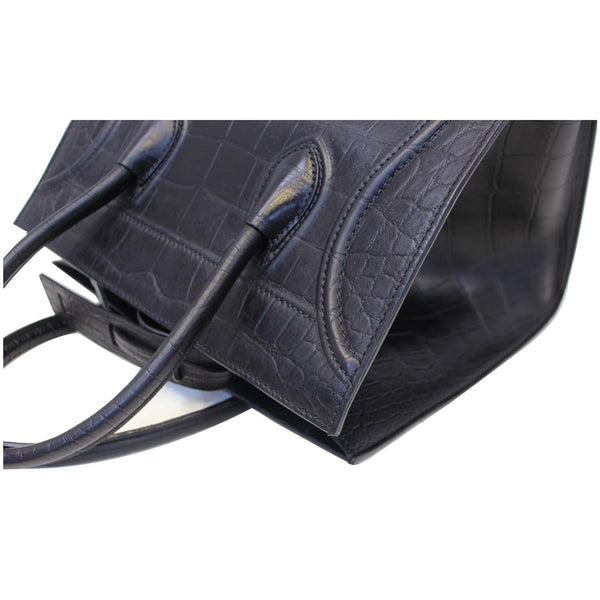 CELINE Croc Stamped Embossed Leather Medium Phantom Luggage Tote Bag-US