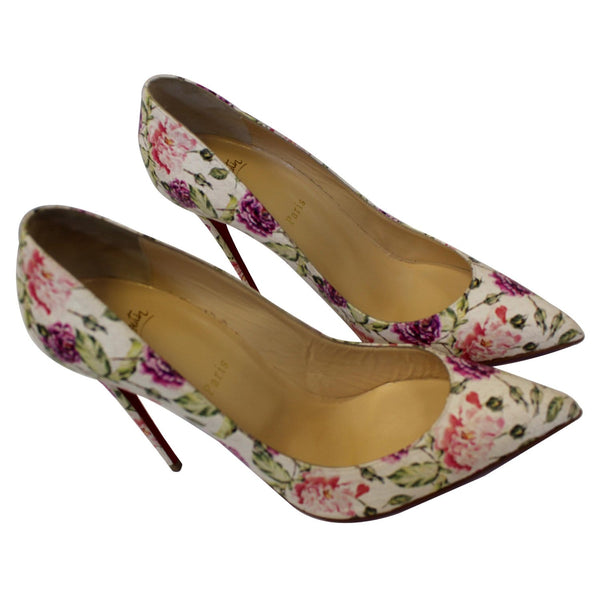 CHRISTIAN LOUBOUTIN Pigalle Follies Watersnake Floral Pumps US 11-US