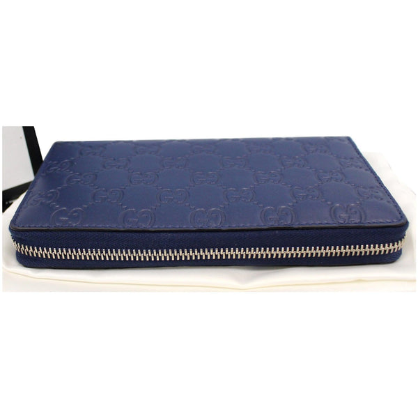 GUCCI Zip Around NY New York Yankees Patch Guccissima Wallet Blue - Last Call