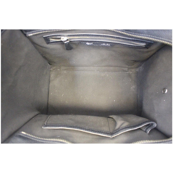 Celine Mini Luggage Black Leather Tote Bag - inside view