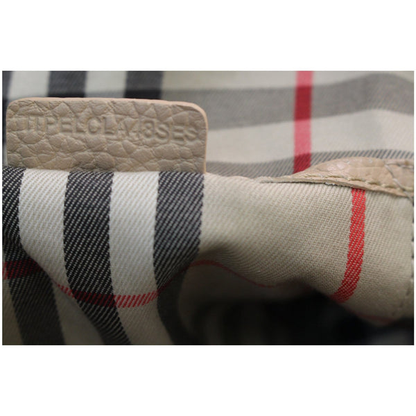 BURBERRY London Greenwood Grainy Leather Bowling Bag Nude