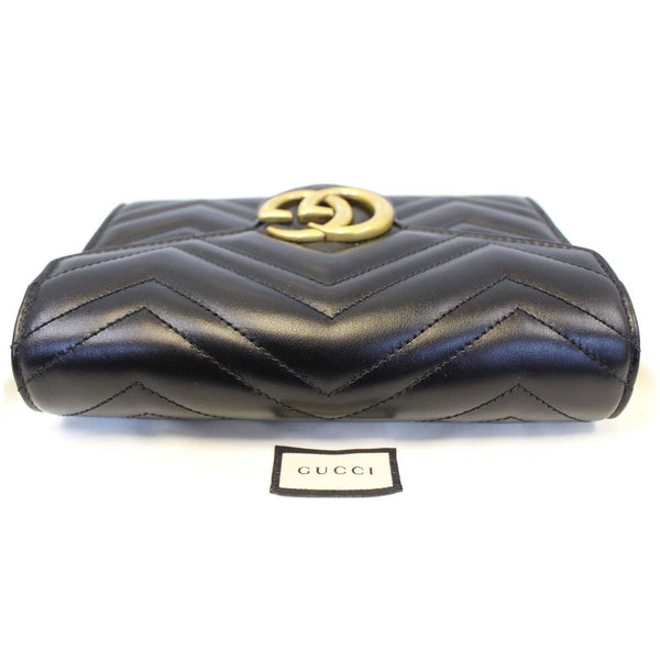 GUCCI GG Marmont Matelasse Black Leather Super Mini Crossbody Bag-US
