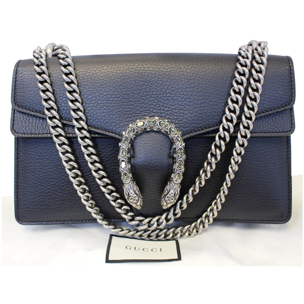 Gucci Shoulder Bag Dionysus Small Leather Black - front bag view