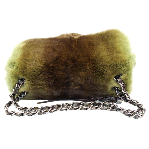 Chanel Jumbo Classic Fur and Python Leather Flap Bag full view