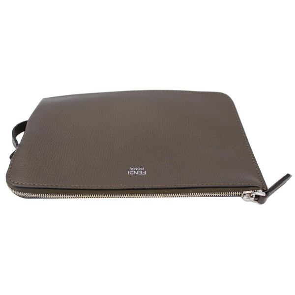 Fendi Pouch Wristlet Leather Charcoal For Women - for sale