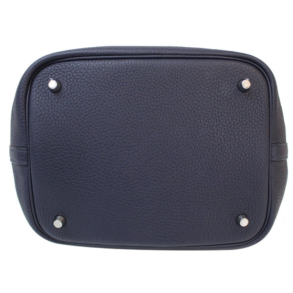 HERMES Picotin Lock 22 MM Taurillon Clemence Leather Tote Bag Blue
