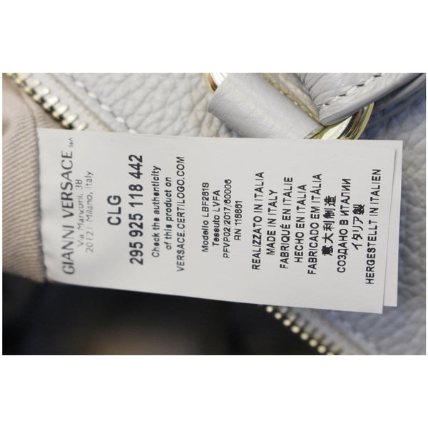 Versace Collection Pebbled Leather Shoulder Bag Grey