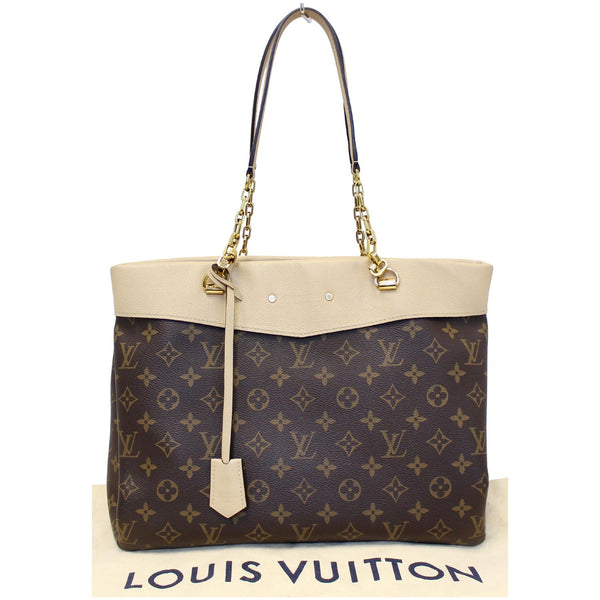 LOUIS VUITTON Pallas Chain Shopper Bag Monogram Canvas Dune