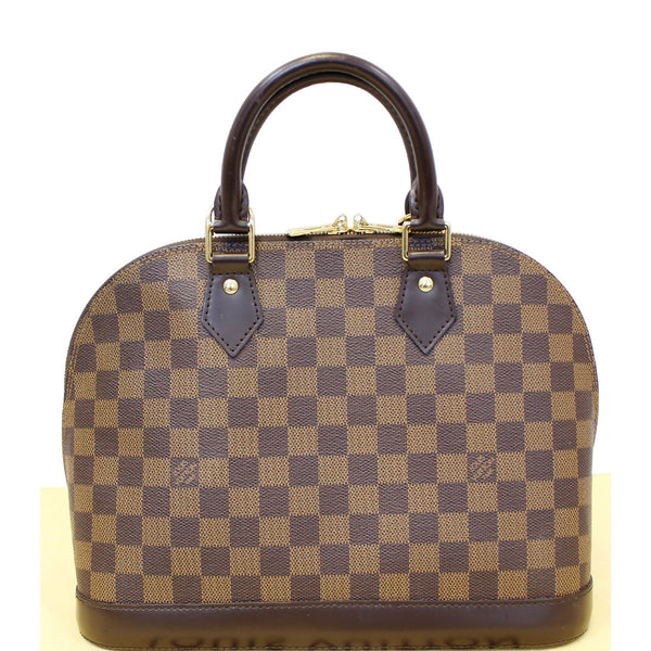 LOUIS VUITTON Alma Damier Ebene Satchel Handbag Brown-US