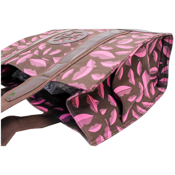 TORY BURCH Ella Lips Collection Patent Leather Tote Pink