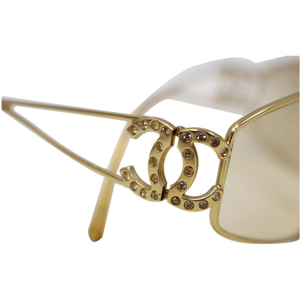 CHANEL Crystal CC Logo Sunglasses 4073-B Gold
