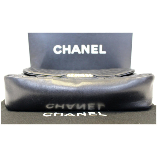 CHANEL Westminster Pearl Flap Lambskin Medium Shoulder Bag Black-US