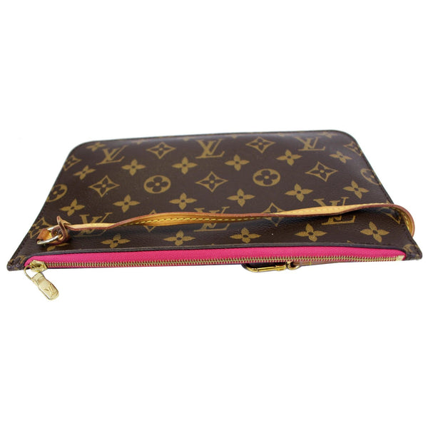 LOUIS VUITTON Pochette Wristlet Pouch Monogram Canvas Neverfull MM Brown