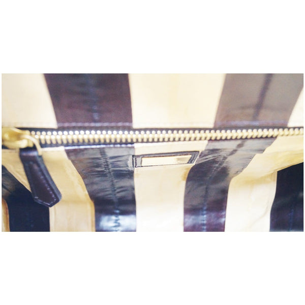 Fendi Peekaboo Striped Eel Skin Leather Bag - full view