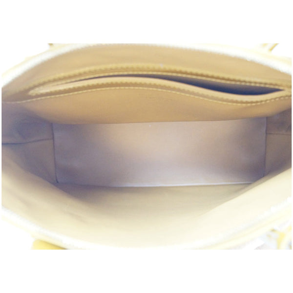 LOUIS VUITTON Monogram Lockit lambskin Satchel Bag Mustard top view