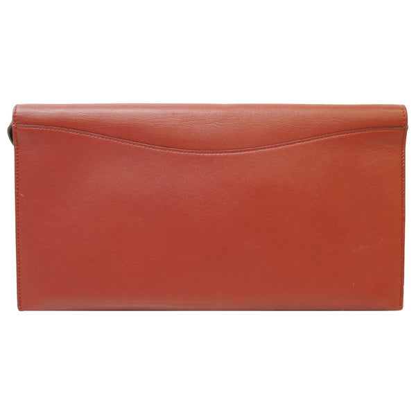 CELINE Oval Flap Leather Strap Clutch Shoulder Bag Red