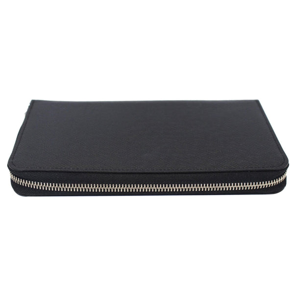 Louis Vuitton Zippy Wallet Organizer Taiga Leather Black - front view