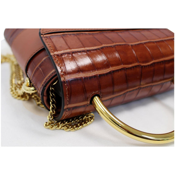 Chloe Aby Lock Small Embossed, Calfskin Leather Chain Bag side view