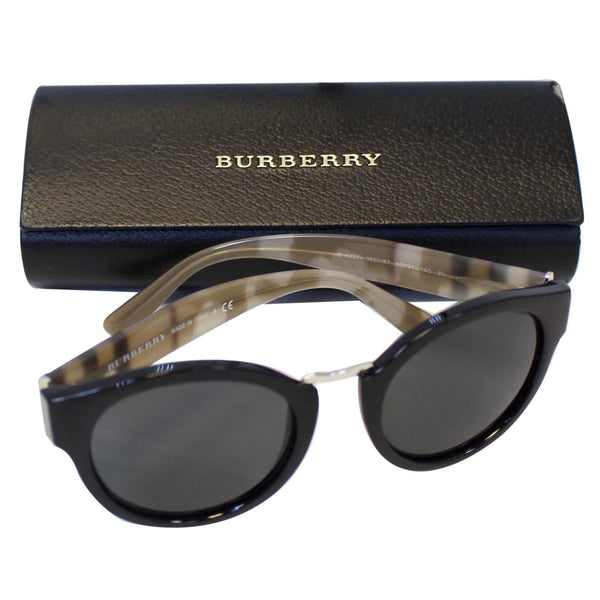 BURBERRY Round Striped Sunglasses 4227 Grey-US