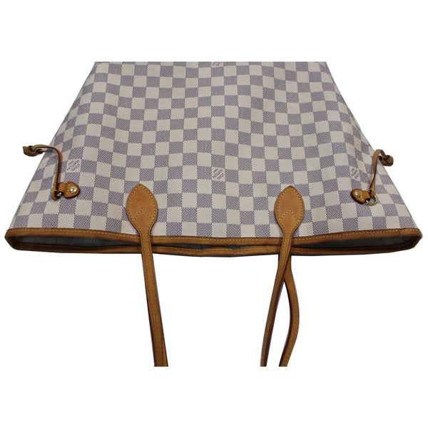 Louis Vuitton Neverfull MM Damier Azur Tote Bag White front view