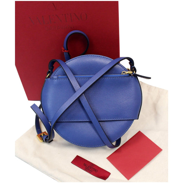 VALENTINO VLogo Round Calfskin Crossbody Bag Blue - Final Sale