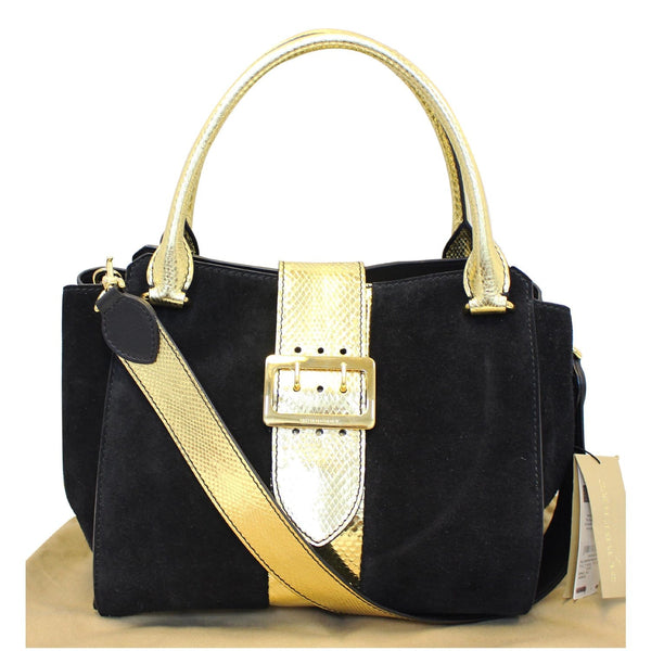 Burberry Tote Bag Leather Suede Snakeskin - Front View