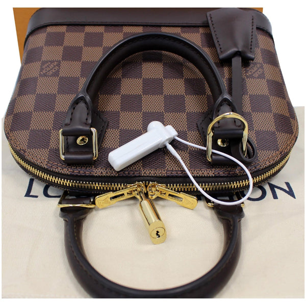 LOUIS VUITTON Alma BB Damier Ebene Satchel Bag Brown