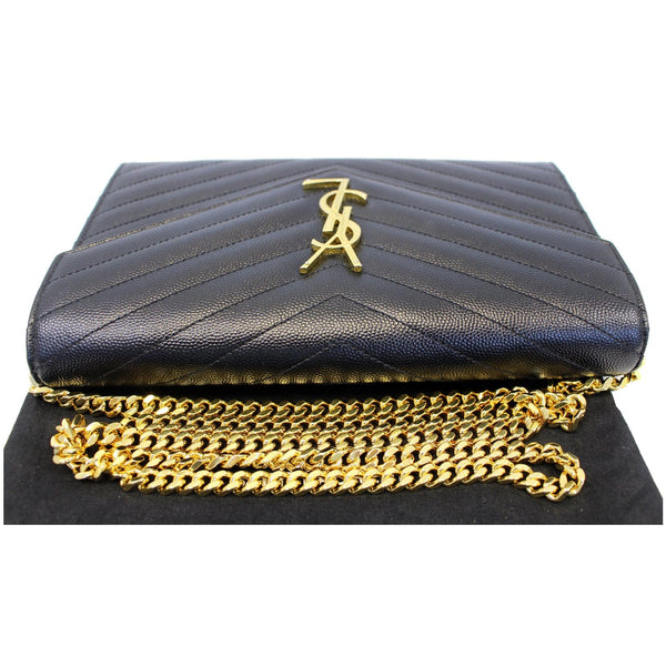 YVES SAINT LAURENT Matelasse Envelope Chain Wallet Black