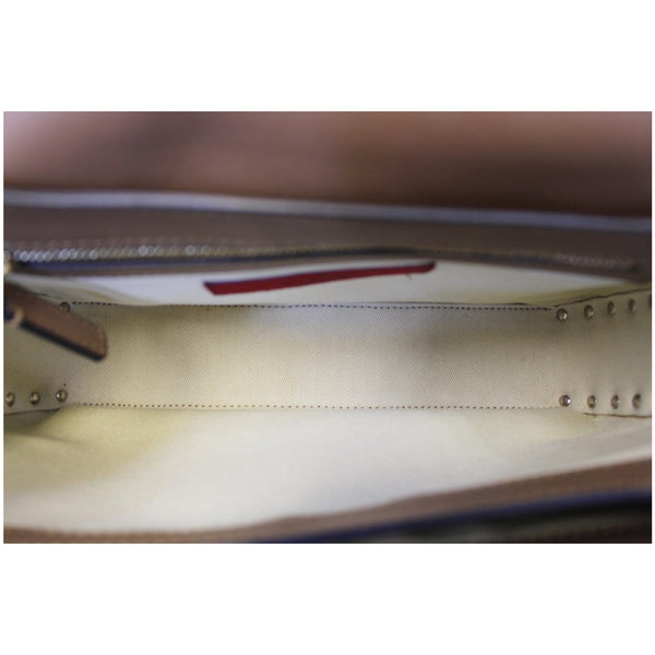 Valentino Rockstud Flap Leather Crossbody Bag Beige-US